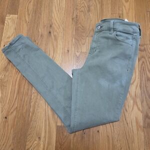 Old Navy Mid-Rise Super Skinny Olive Green Rockstar‎ Jeans Size 6